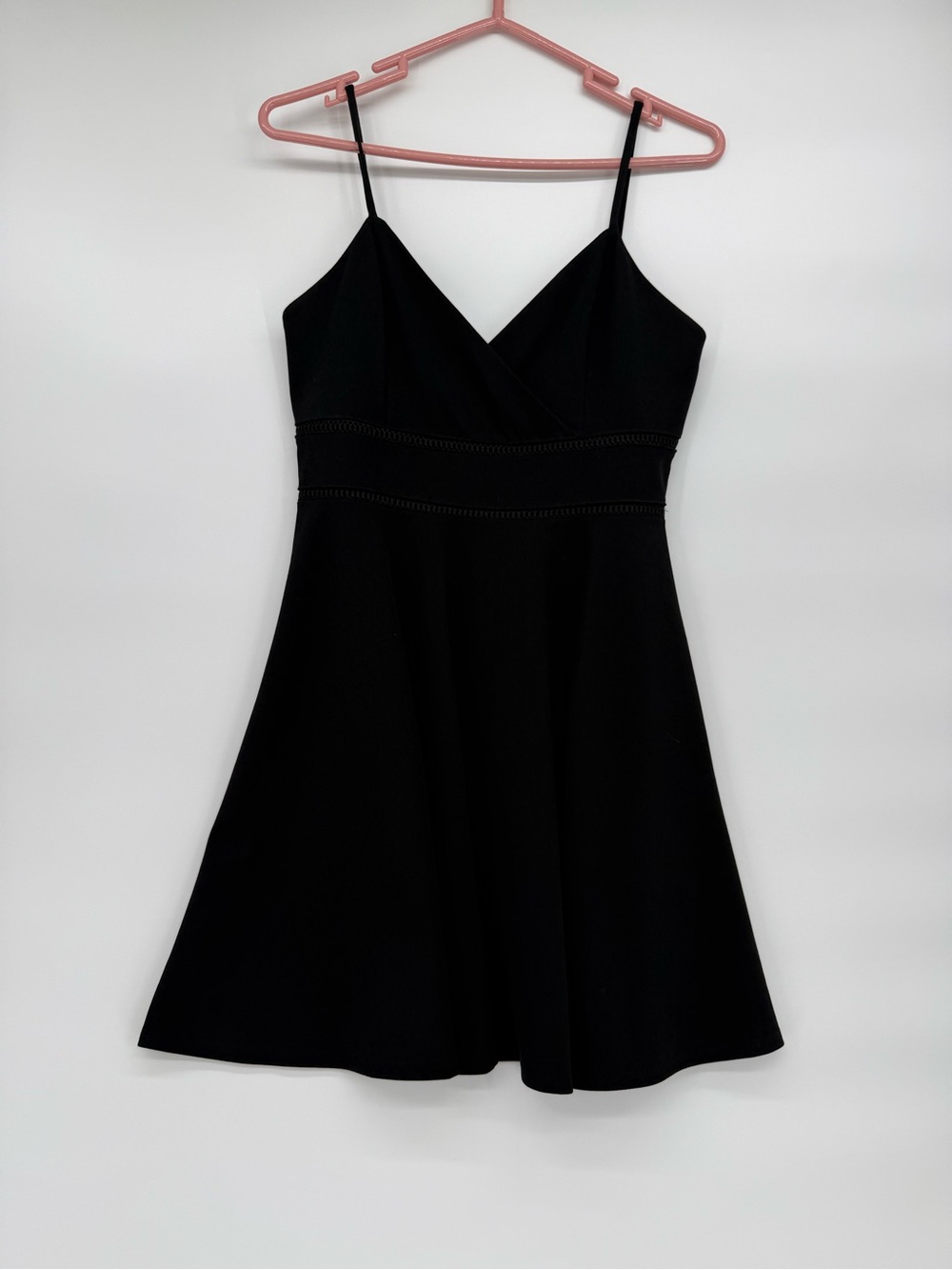 Francesca's Collections Black Spaghetti-Strap Skater Dress